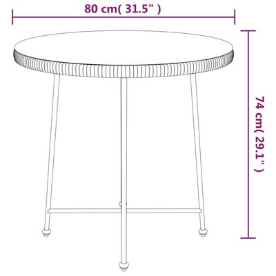 vidaXL Jedálenský stôl čierny Ø80 cm tvrdené sklo a oceľ