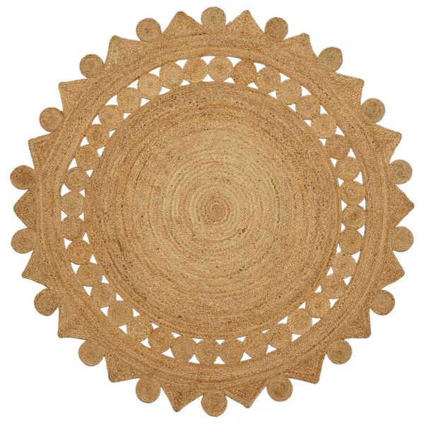 vidaXL Koberec Hnedá Ø 180 cm Juta