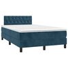 vidaXL Boxspring posteľ s matracom, tmavomodr&aacute; 120x190 cm, zamat