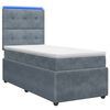 vidaXL LED boxspring posteľ s matracom Tmavosiv&aacute; 90 x 190 cm Zamat