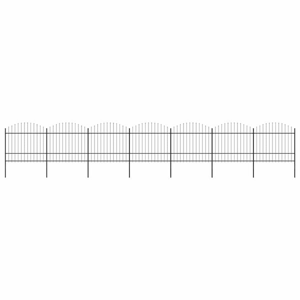 vidaXL Z&aacute;hradn&yacute; plot s vrchnou časťou z ocele 1248x175 cm čierny