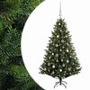 vidaXL Umel&yacute; vianočn&yacute; stromček s guľami 120 cm 150 LED Tepl&aacute; biela