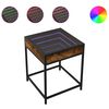 vidaXL Nočný stolík s nekonečnými LED dymový dub 40x40x51 cm