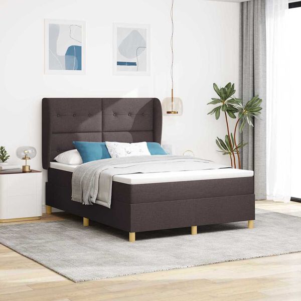 vidaXL Boxspring posteľ s matracom tmavo&scaron;ed&aacute; 90x190 cm Tmavo hned&aacute;