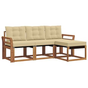 vidaXL Z&aacute;hradn&aacute; s&uacute;prava gaučov s vank&uacute;&scaron;om 4 pcs Pr&iacute;rodn&aacute; a b&eacute;žov&aacute;