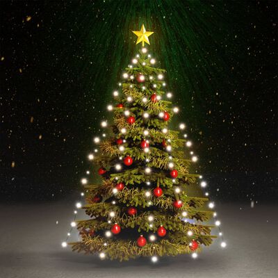 vidaXL Svetelná sieť na vianočný stromček 210 LED, studená biela 210cm