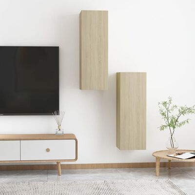 vidaXL TV skrinky 2 ks, dub sonoma 30,5x30x90 cm, kompozitné drevo