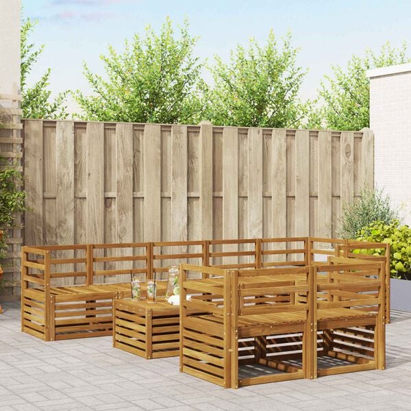 vidaXL S&uacute;pravy pohoviek 9 pcs Pr&iacute;rodn&aacute; Pevn&eacute; ak&aacute;ciov&eacute; drevo