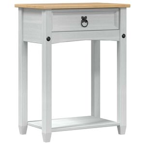 vidaXL Konzolov&yacute; stol&iacute;k Biela 55 x 35 x 73 cm Mas&iacute;vne borovicov&eacute; drevo