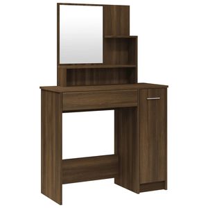 vidaXL Toaletn&yacute; stol&iacute;k so zrkadlom hned&yacute; dub 86,5x35x136 cm