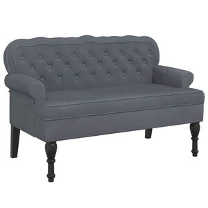 vidaXL Lavička s operadlom tmavosiv&aacute; 119,5x64,5x75 cm zamat