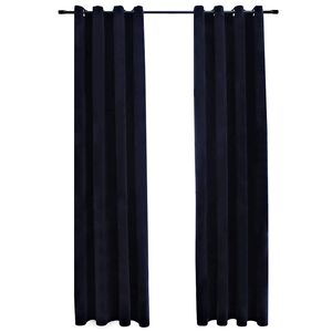 vidaXL Zatemňovacie z&aacute;vesy s očkami 2 ks, zamat, čierne 140x245 cm