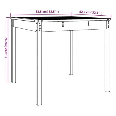 vidaXL Záhradný stolík medovohnedý 82,5x82,5x76 cm borovicový masív