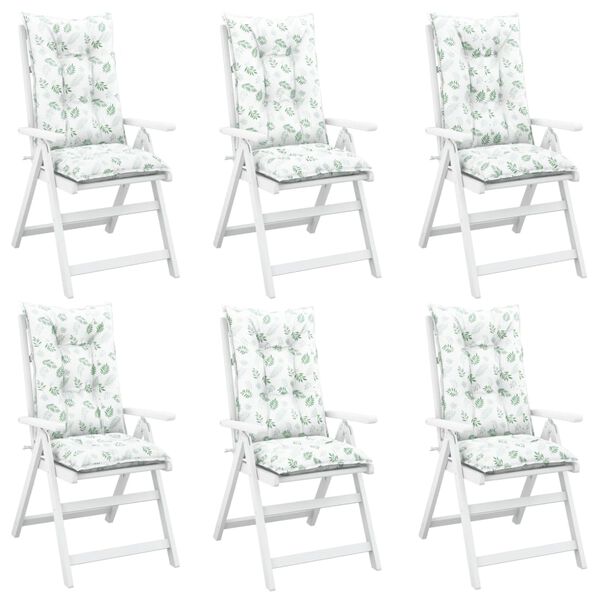 vidaXL Podložky na z&aacute;hradn&eacute; stoličky, vysok&eacute; operadlo 6 ks 120x50x7 cm