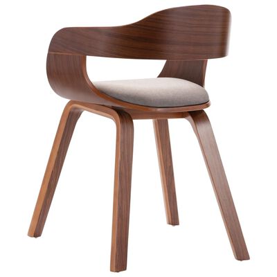 vidaXL Jedálenská stolička, sivohnedá, ohýbané drevo a látka