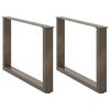 vidaXL Nohy konferenčn&eacute;ho stol&iacute;ka v tvare U, 2 ks, pr&iacute;rodn&aacute; oceľ, 60 x (42-43) cm, oceľ