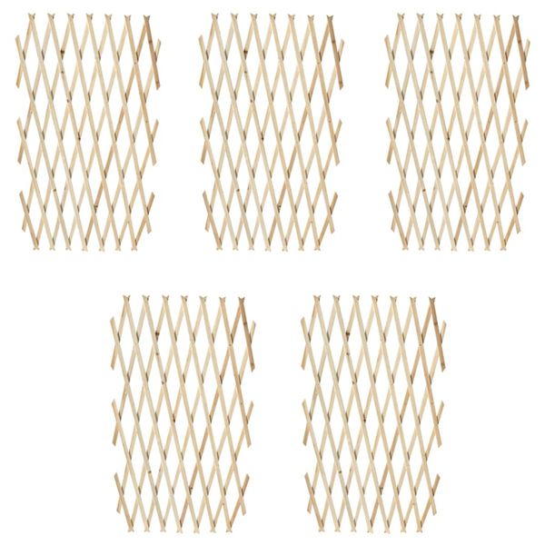 vidaXL Mriežkový plot 5 ks, drevený masív 180x90 cm