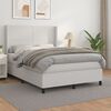 vidaXL Boxspring posteľ s matracom biely 140x190 cm umel&aacute; koža