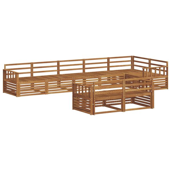 vidaXL Z&aacute;hradn&aacute; s&uacute;prava gaučov 8 pcs Pr&iacute;rodn&aacute; Pevn&eacute; ak&aacute;ciov&eacute; drevo