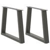 vidaXL Nohy konferenčn&eacute;ho stol&iacute;ka v tvare V, 2 ks, antracitov&eacute;, 50 x (42-43,3) cm, oceľ