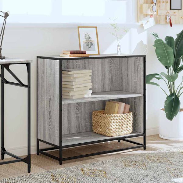 vidaXL Knižnica sivý dub sonoma 80,5x35x76 cm kompozitné drevo