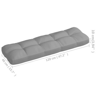 vidaXL Podložka na paletovú sedačku, sivá 120x40x10 cm