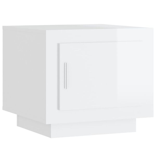 vidaXL Konferenčn&yacute; stol&iacute;k leskl&yacute; biely 51x50x45 cm spracovan&eacute; drevo