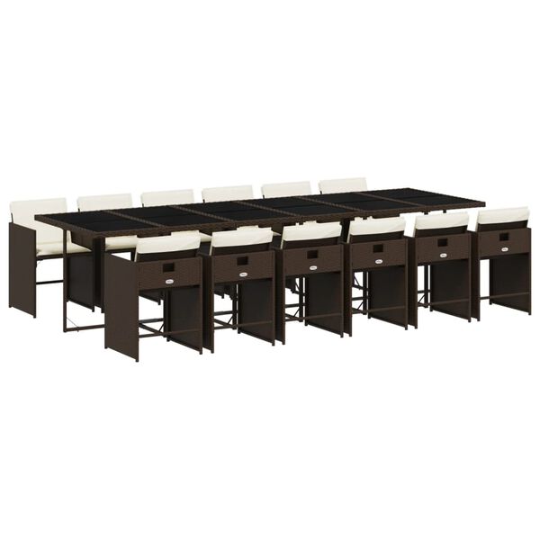 vidaXL 13-dielna z&aacute;hradn&aacute; jed&aacute;lensk&aacute; s&uacute;prava vank&uacute;&scaron;e hned&aacute; polyratan