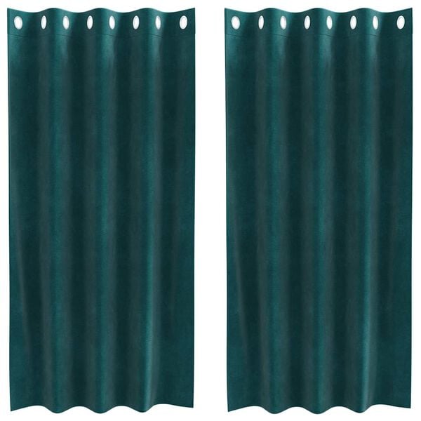 vidaXL Zatemňovacie z&aacute;vesy 2 pcs Tmavozelen&aacute; 140 x 175 cm Zamat