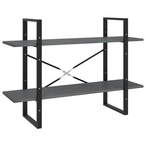 vidaXL Knižnica s 2 policami siv&aacute; 100x30x70 cm mas&iacute;vna borovica