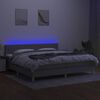 vidaXL Posteľ boxsping s matracom a LED bledosiv&aacute; 200x200 cm l&aacute;tka