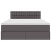 vidaXL Postel s úložným prostorem a LED svetlom Sivá 140 x 200 cm