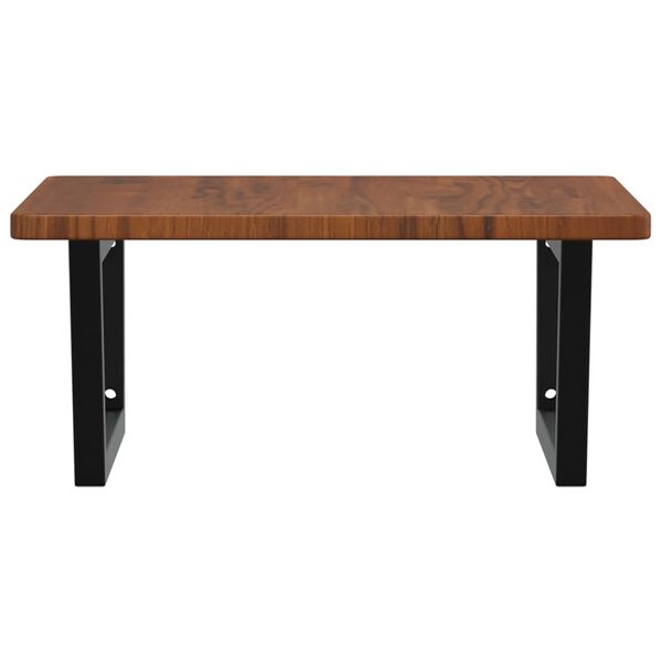 vidaXL Polica pod um&yacute;vadlo, n&aacute;stenn&aacute;, oceľ a dubov&yacute; mas&iacute;v