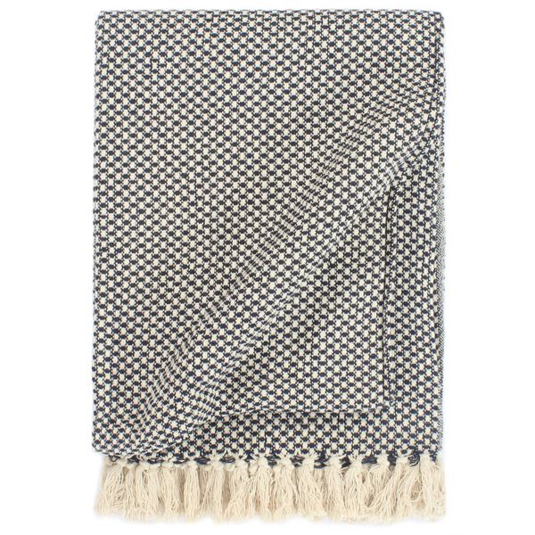 vidaXL Deka, bavlna 160x210 cm, námornícka modrá