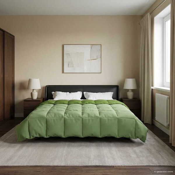 vidaXL Letn&aacute; prikr&yacute;vka &Scaron;nurovan&yacute; Zelen&aacute; 220 x 260 cm Mikrovl&aacute;kno