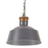 vidaXL Industri&aacute;lna z&aacute;vesn&aacute; lampa 32 cm, siv&aacute; E27