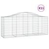 vidaXL Obl&uacute;kov&eacute; gabionov&eacute; ko&scaron;e 11 ks 200x50x80/100 cm pozink. železo