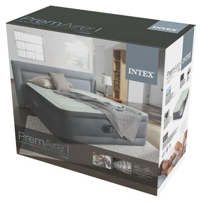Intex Nafukovacia posteľ PremAire bielošedá veľkosť Queen 152x203x46cm