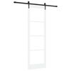 vidaXL Posuvn&eacute; dvere Biela 78 x 232 cm Mas&iacute;vne borovicov&eacute; drevo a sklo