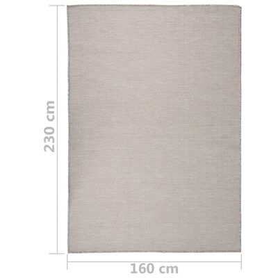 vidaXL Vonkajší koberec s plochým tkaním 160x230 cm sivohnedý
