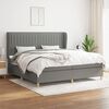 vidaXL Boxspring posteľ s matracom tmavosiv&aacute; 200x200 cm l&aacute;tka