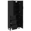 vidaXL Highboard so z&aacute;suvkou 2 pcs Čierny dub 69,5 x 34 x 180 cm