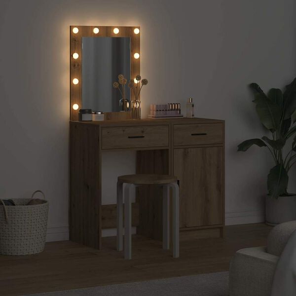 vidaXL Toaletn&yacute; stol&iacute;k 2 pcs Hned&aacute; 50 x 41 x 135 cm Kompozitn&eacute; drevo