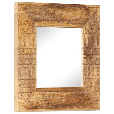 vidaXL Ručne vyrezávané zrkadlo 50x50x2,5cm masívne mangovníkové drevo