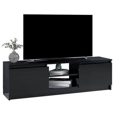 vidaXL TV skrinka, lesklá čierna 120x30x35,5 cm, drevotrieska