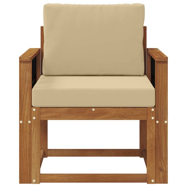 vidaXL Vonkaj&scaron;ia pohovka Mas&iacute;vne ak&aacute;ciov&eacute; drevo a polyester Pr&iacute;rodn&aacute;