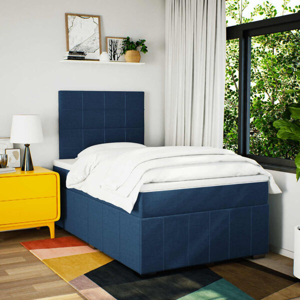 vidaXL Boxspring posteľ s matracom modr&aacute; 120x190 cm l&aacute;tka