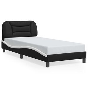 vidaXL R&aacute;m postele bez matraca Hvar čierno-biely 80x200 cm umel&aacute; koža