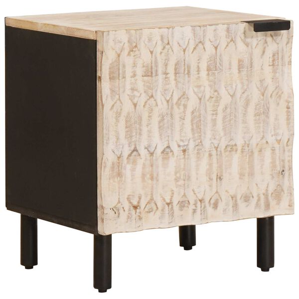 vidaXL Nočn&yacute; stol&iacute;k 2 pcs Biela 40 x 33 x 46 cm Mas&iacute;vne mango drevo