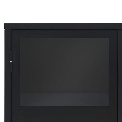 vidaXL Komoda, kov, industriálny štýl 120x35x70 cm, čierna